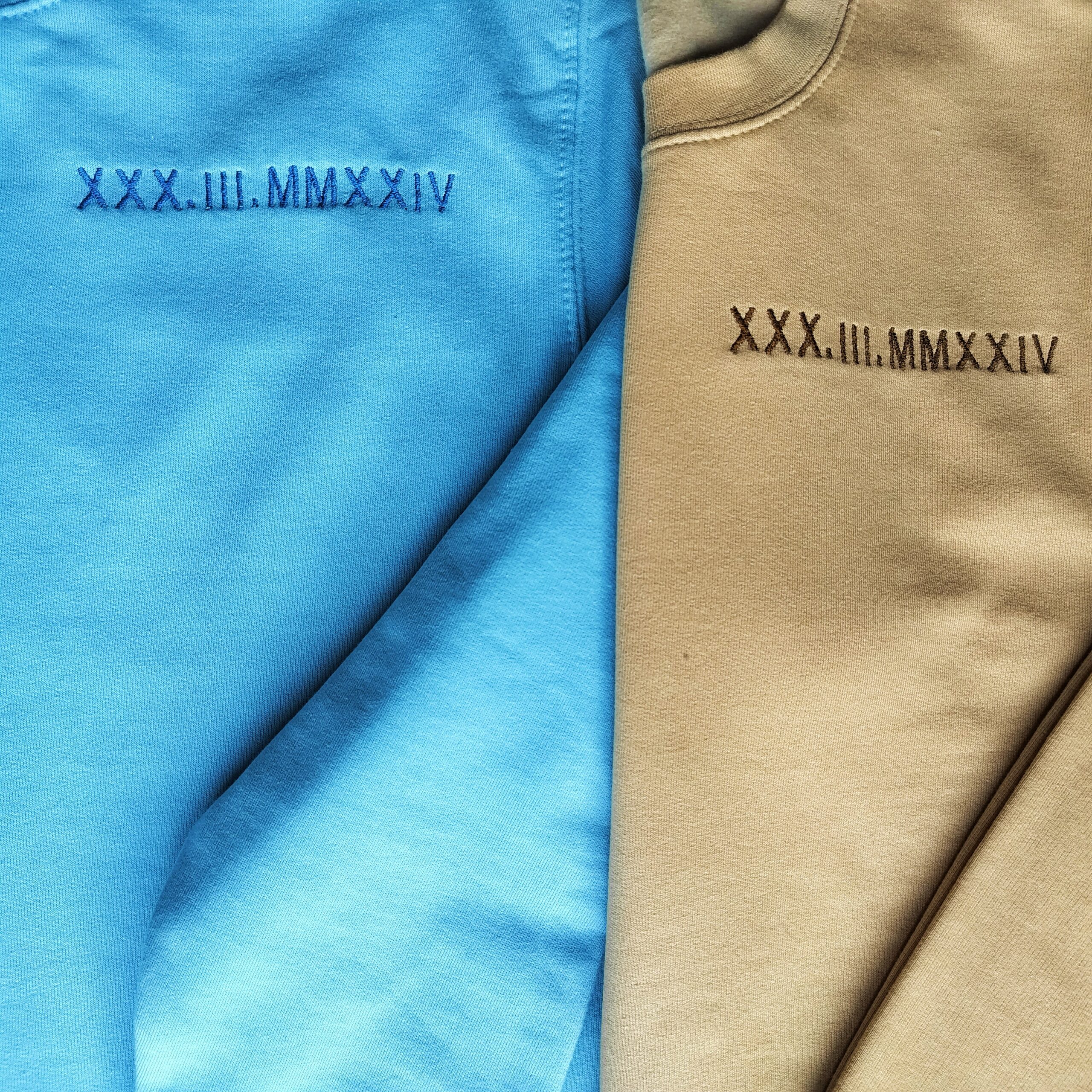 Sweater met datum (Romeinse cijfers)