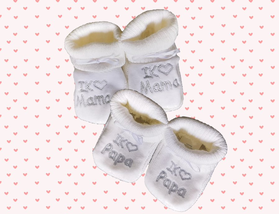 Ik ❤ Papa/Mama: Baby Slofjes